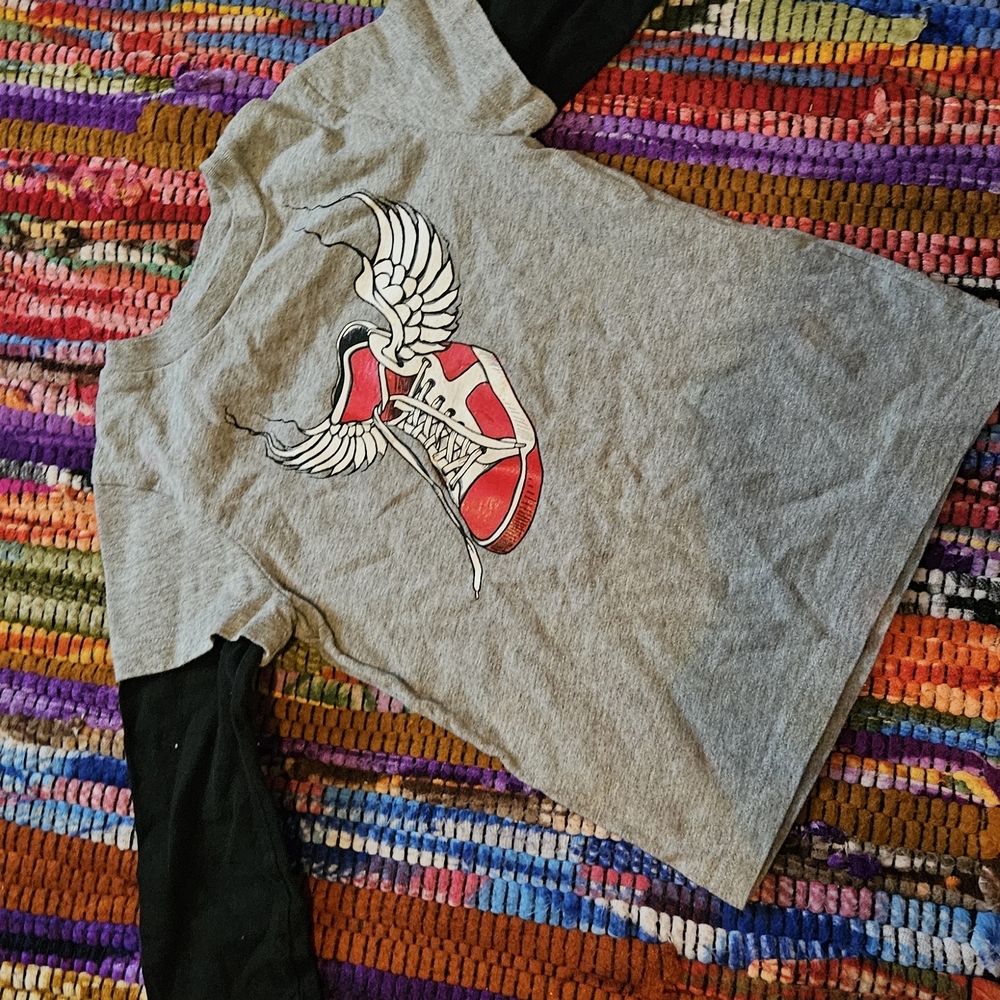 Vintage Childrens Air Jordan NIKES Gray Long Sleeve Tee